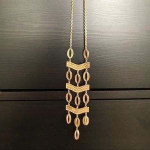 Stella & Dot gold statement necklace and earrings